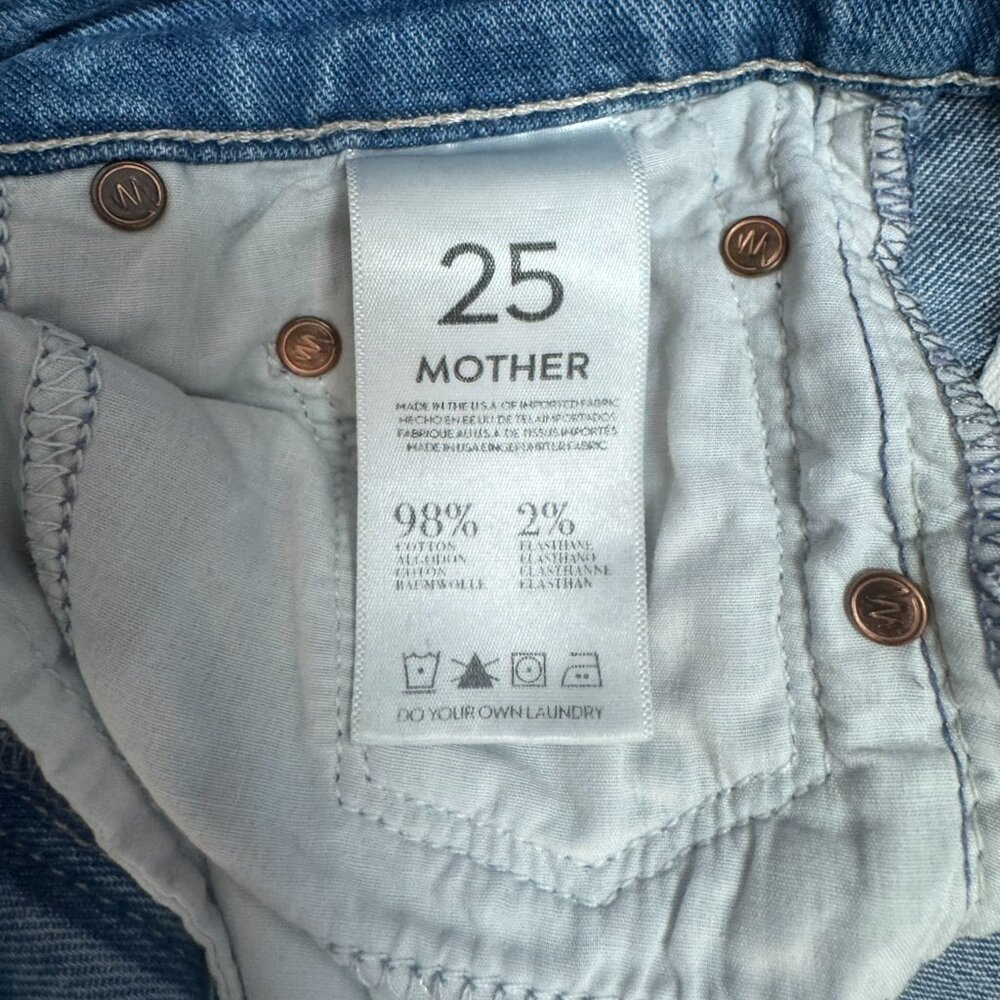 MOTHER The Slacker Fray Jeans Love Drunk Cowboy Raw Hem Size 25 - Picture 4 of 9